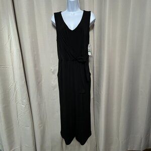 Karen Kane Sleeveless Tie Front Travel Jumpsuit Women's Size L Petite Black NWT